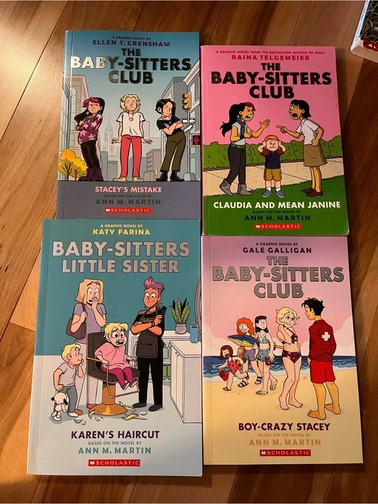 Scholastic Baby-Sitters Club Graphic Novels - Blue, Pink, Teal, Peach Covers