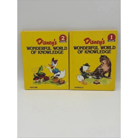 Disney Wonderful World of‎ Knowledge Books Vol 1 2 Animals Nature Grolier 1986