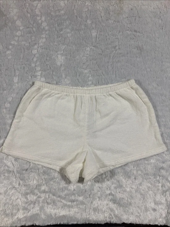 SKIMS Cream Terry Cover Up Beach Shorts