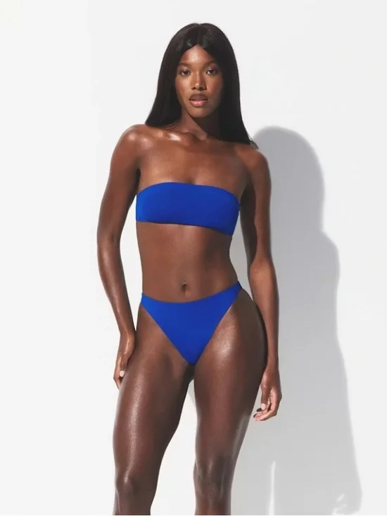 SKIMS ICONIC SWIM MICRO BANDEAU BIKINI TOP | COBALT