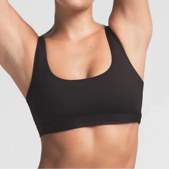 Skims Recycled Swim Tank Bikini Top Color: Onyx - Size Small