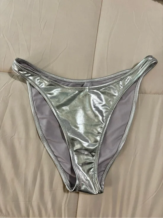 SKIMS Metallic Swim Dipped Mid Waist Bottoms size M
