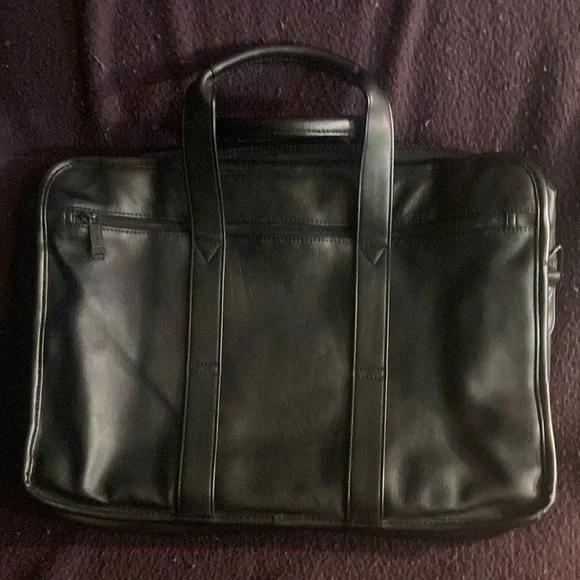 Genuine Leather Black Hit COMP-U-POUCH Tech Organizer Laptop Bag