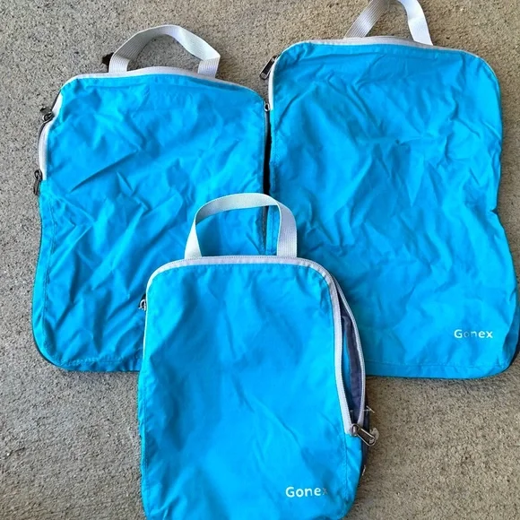 Gonex travel packing cubes set of 3 sizes blue