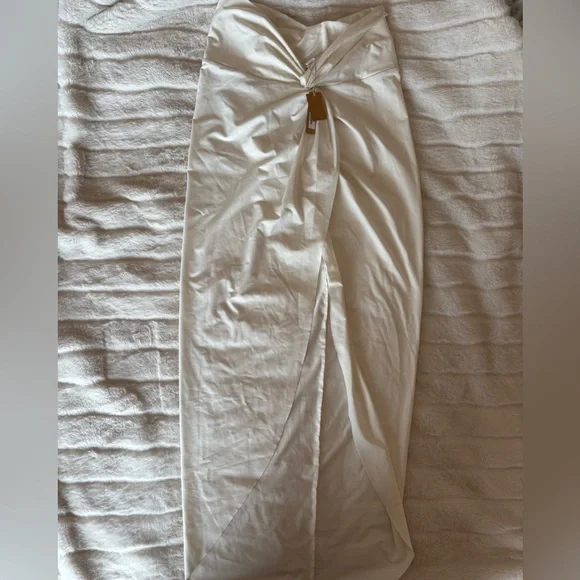 SKIMS Cream Twist-Front Swim Sarong Cover-Up