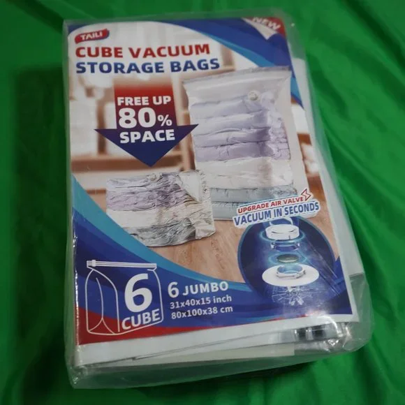 TAILI 6 Pack Vacuum Storage Bags Space Saver, (JUMBO CUBE)