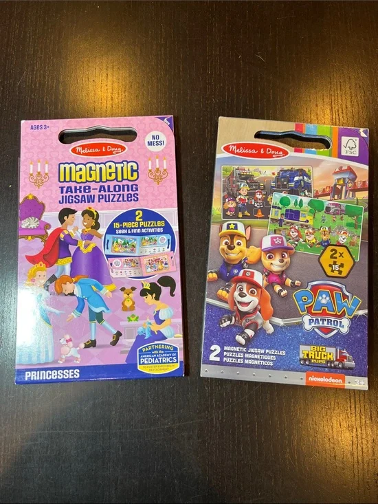 Melissa & Doug Magnetic Take-Along Jigsaw Puzzles  set of 2
