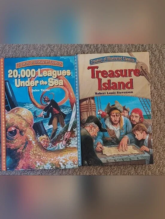 Treasure Island 20000 Leagues Under the Sea Books Illustrated Classics 2005