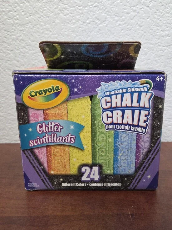 Crayola Glitter Washable Sidewalk Chalk - Multicolor Set NIB