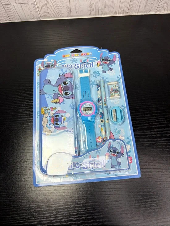 Lilo & Stitch Blue Kids Stationery & Watch Set