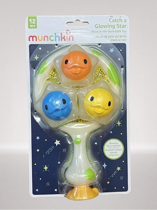 Munchkin Catch a Glowing Star Glow in the Dark Bath Toy NIP