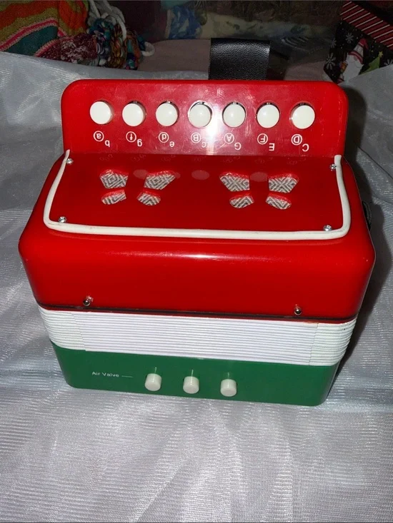 Red and Green Kids Toy Accordion - Musical Play Instrument