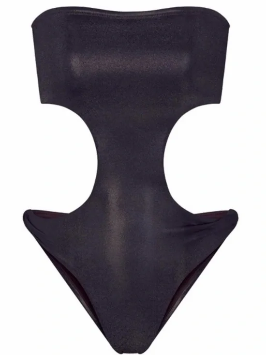 SKIMS Black Strapless Cutout One-Piece
