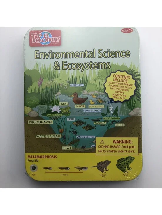 T.S. Shure Environmental Science and Ecosystems Educational Magnets Travel Tin
