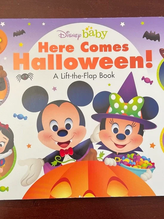 Disney Baby Here Comes Halloween Lift-the-Flap Book - Orange & Purple