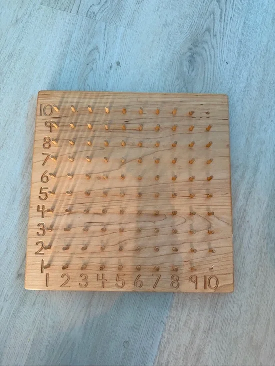 Treasures from Jennifer Geobiard Wooden Peg Counting Board Montessori Kids Toy