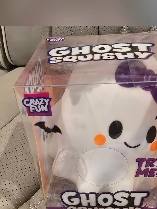 Ghost Squishy Plush Toy - White & Purple