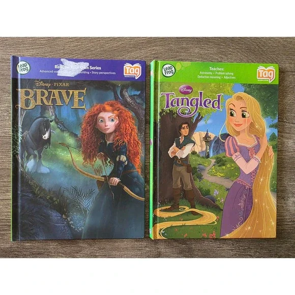 LeapFrog Tag Reading System Disney Brave and Tangled Interactive Books Lot of 2
