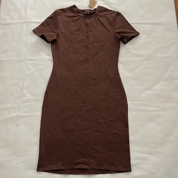 SKIMS Short Sleeve Brown T-Shirt Swim Dress