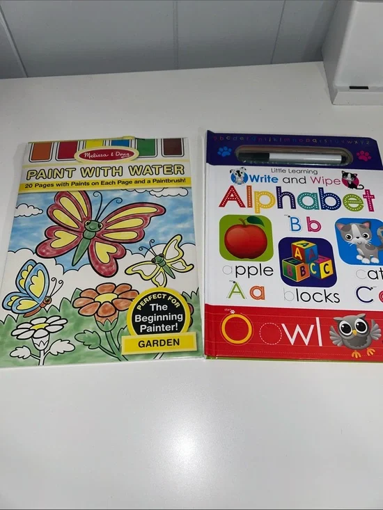 Preschool Chuldren’s Educational Bundle ABC Dry Erase Book + Melissa & Doug Art