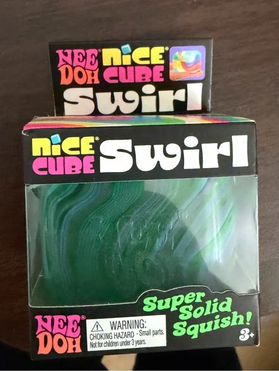 NeeDoh Nice Cube Swirl Green Kids Squishy Toy