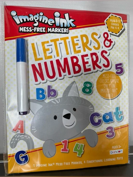 Imagine Ink Letters & Numbers Mess-Free Marker Set Multicolor learning activity