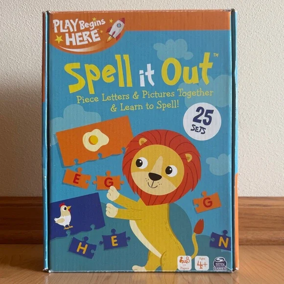 Spin Master Spell it Out 25 Match & Learn Puzzle Sets, 1+ Players, Ages 4+