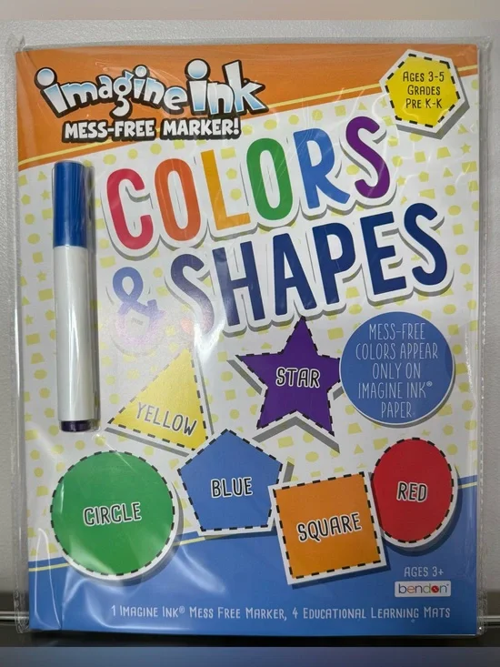 Colors & Shapes Mess-Free Marker Set - Blue learning activity