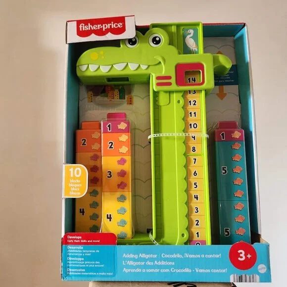 NEW Fisher-Price Alligator Counting Activity with 10 Stacking Blocks Preschool L
