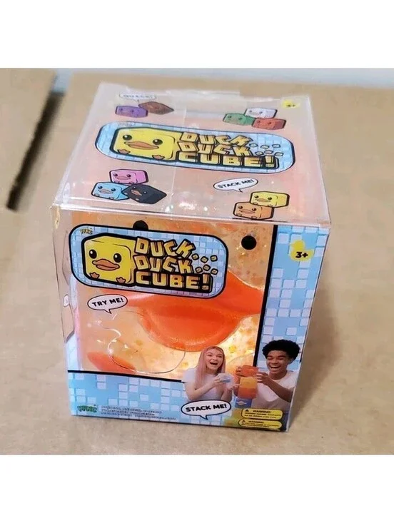 ORANGE Duck Duck Cube Squishy Toy Viral Five Below Squishee Toy Tiktok Soft