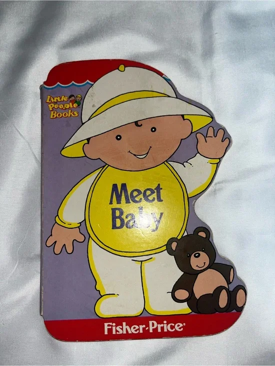Vintage 1987 Meet Baby Fisher Price Little People Board Book RARE