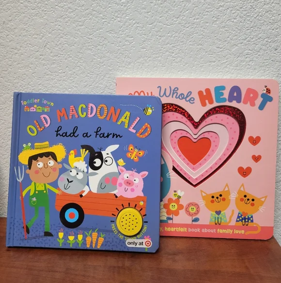 Old MacDonald Had a Farm Board & My Whole Heart Books Nwt