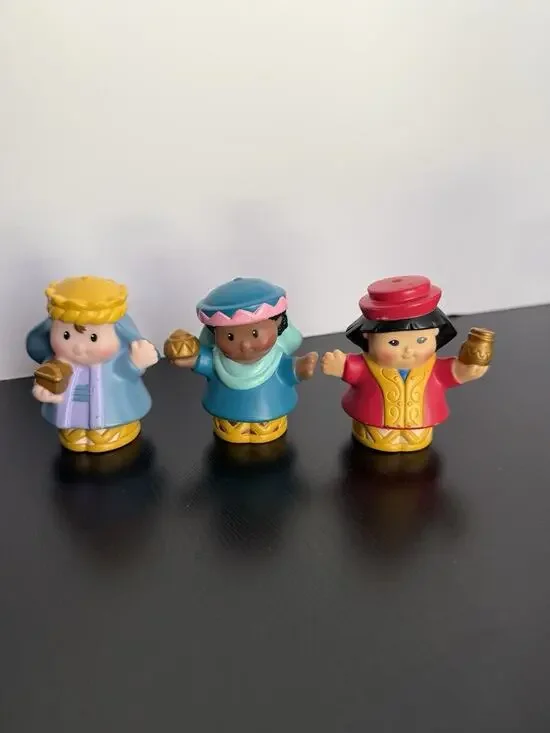 Vintage 2001 Fisher Price Little People Nativity 3 Wise Men Magi Figures Lot