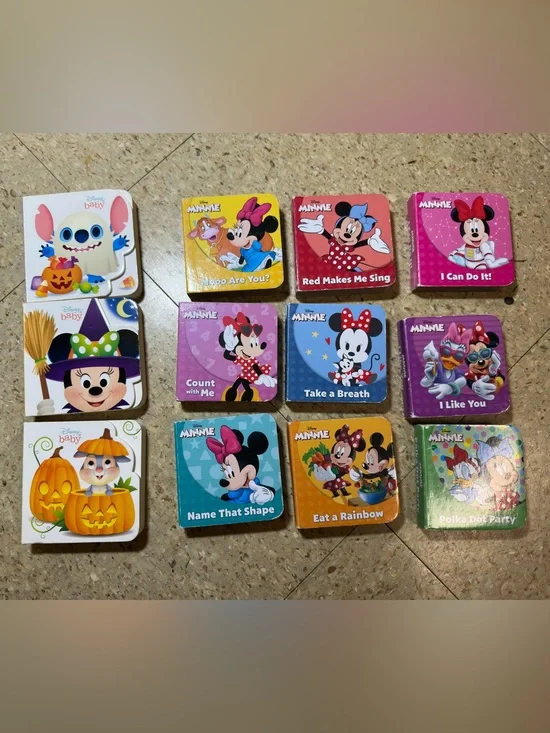 Lot of 12 Board Block Books Disney Baby Infant Minnie Mouse & Mickey
