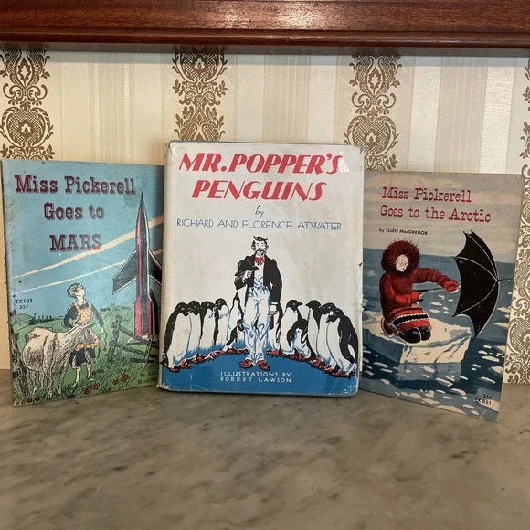 Set‎ of Three Children's Books 1966 Miss Pickerell & Mr Popper's Penguins