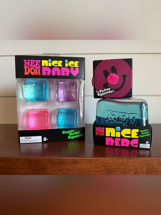 (3) NeeDoh Nice Ice Baby, Nice Berg and Fuzz Ball Flower Power Bundle 💗