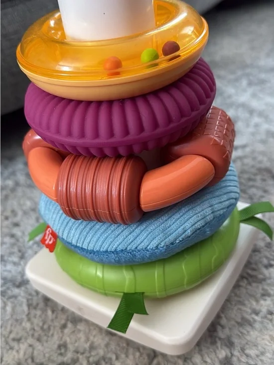 Fisher-Price Stacking Ring Toy in Yellow, Purple, Orange, Blue, Green