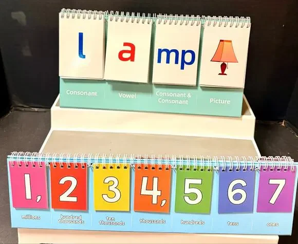Literacy Flip Charts;  phonics & word building and Place Value  Spelling math
