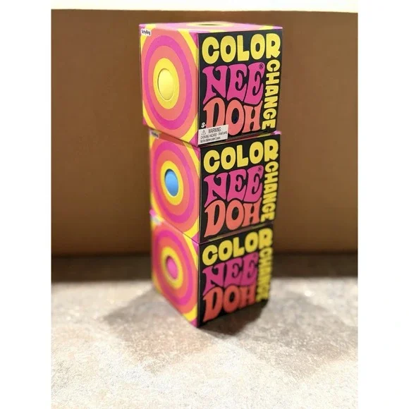 NeeDoh Nee Doh Color Change Yellow/Pink/Blue Ball USA 100% Authentic Set/Lot 3