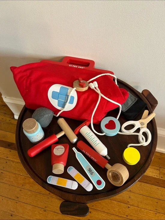 Le Toy Van Red Toy Doctor Bag with Accessories