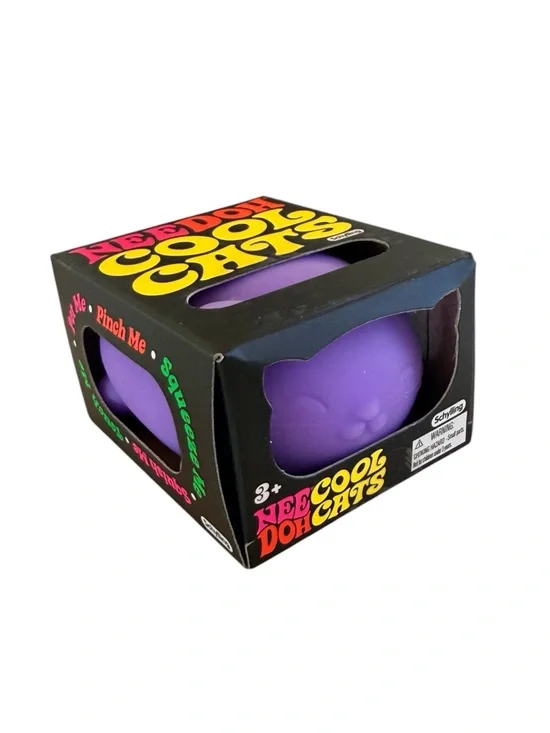 NIB Authentic NeeDoh Cool Cats Squishy Stress Ball Fidget Toy - Purple