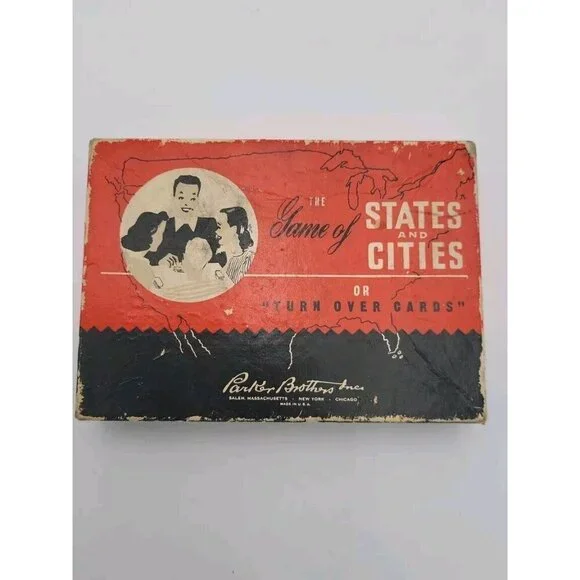 Vintage The Game of States and Cities by Parker‎ Brothers Learning 1946