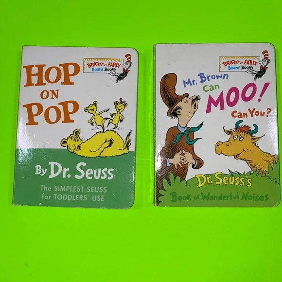 Dr Seuss Board Books Hop on Pop Mr Brown Can Moo Can You 2 Book Set Random House