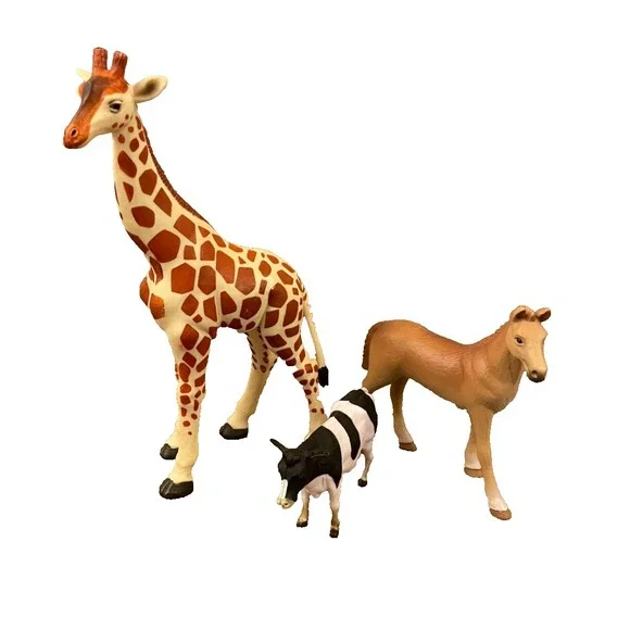 Safari Limited Zoo Farm Animals Lot Toys Educational Horse Cow‎ Giraffe Bundle