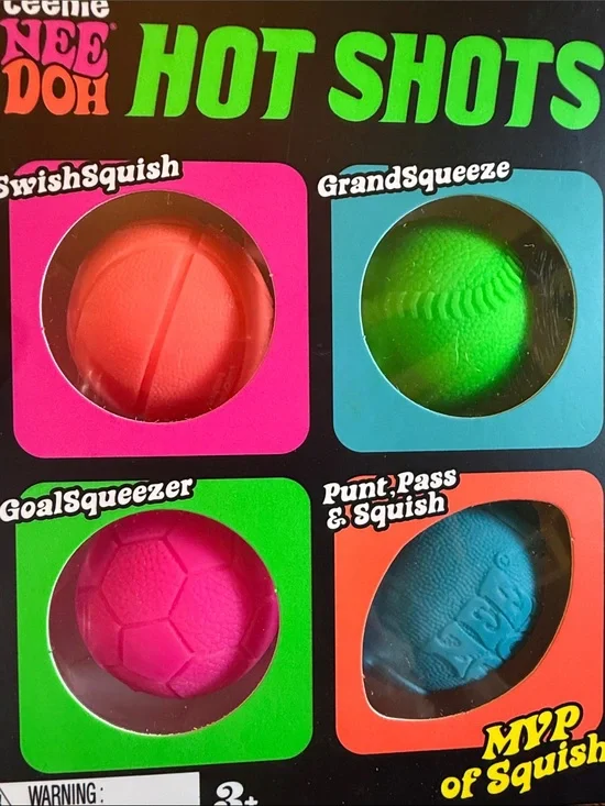 Nee Doh Hot Shots 4 pack Squish Toys