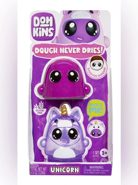 DohKins Unicorn Character Single Pack, Scented Dough that Never Dries