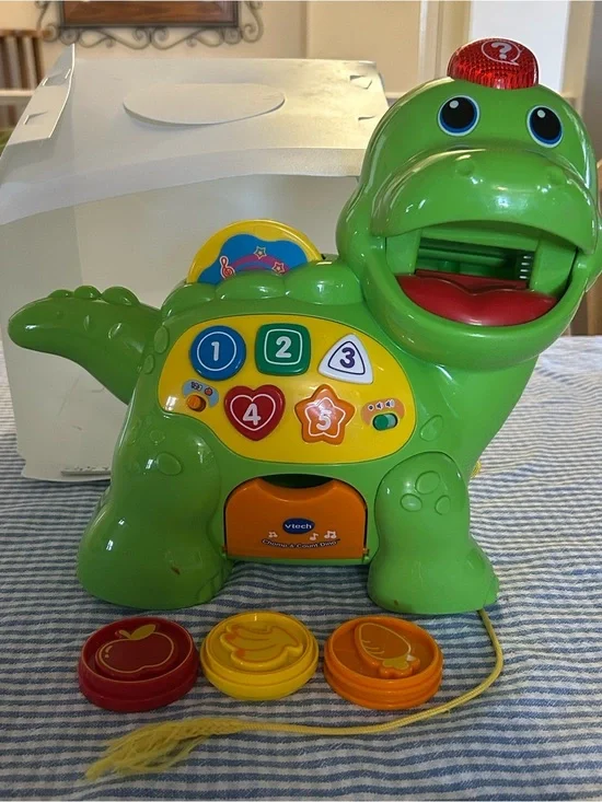 VTech Chomp & Count Dino Interactive Lights & Sounds Educational 3 Chips Only