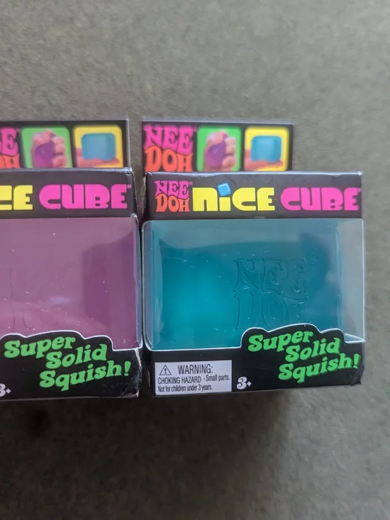 New NeeDoh Nice Cube Set - One Purple and One Pink