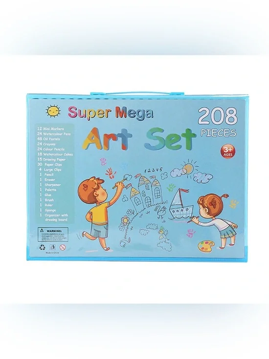Blue Art Set - 208 Piece Kids Creative Kit