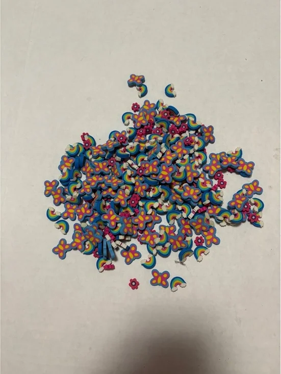 Rainbow, butterfly and flower eraser